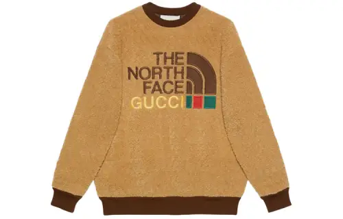 GUCCI X The North Face Faux Fur Sweatshirt Brown