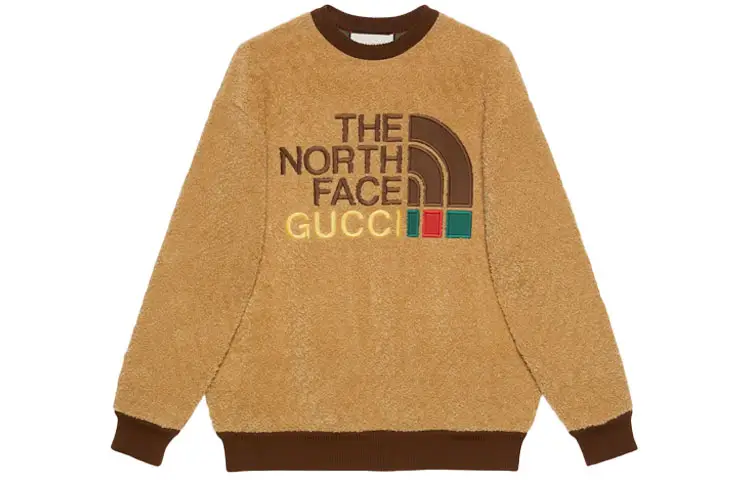GUCCI X The North Face Faux Fur Sweatshirt Brown