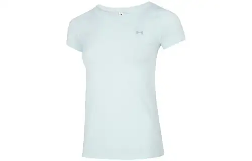 Under Armour HeatGear T Shirts Women's Green Crew Neck Moderate Straight Fit