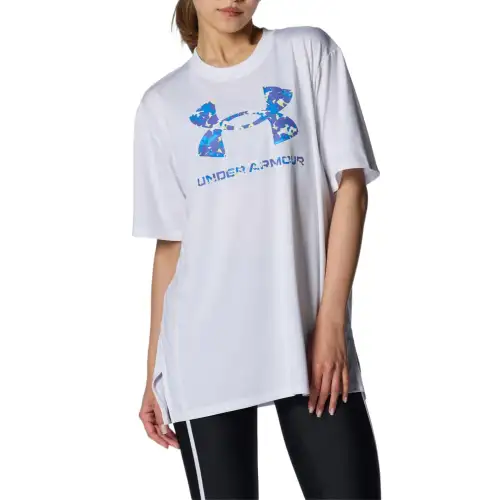 Under Armour Tech Drop Shoulder Sleeve T Shirt Women's Blue White