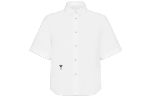 DIOR Quarterly New Products Shirts Women's White Pointed Collar Moderate Shirt