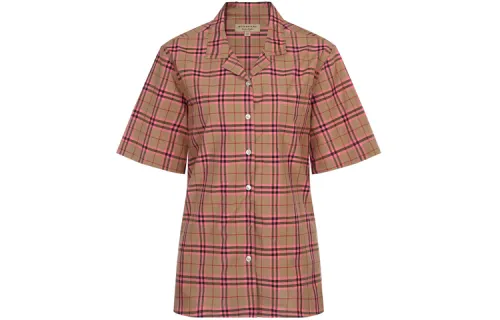 Burberry Shirts Women's Pink V Neck Moderate Shirt