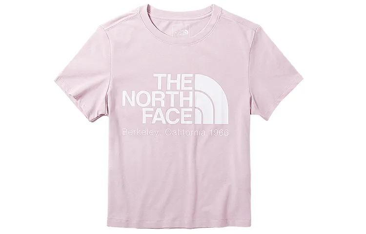 THE NORTH FACE T-Shirts Women's Pink Crew Neck Moderate Straight Fit