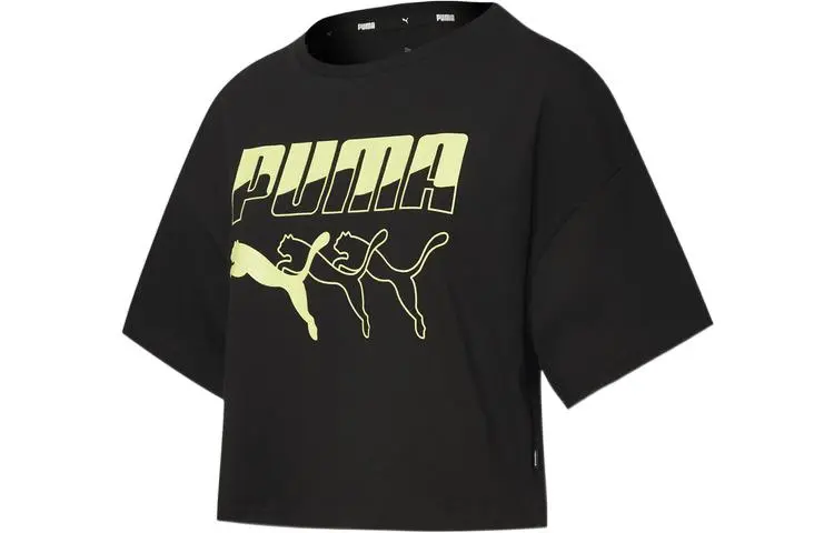 PUMA Drop Shoulder Sleeve T Shirt Women's Black