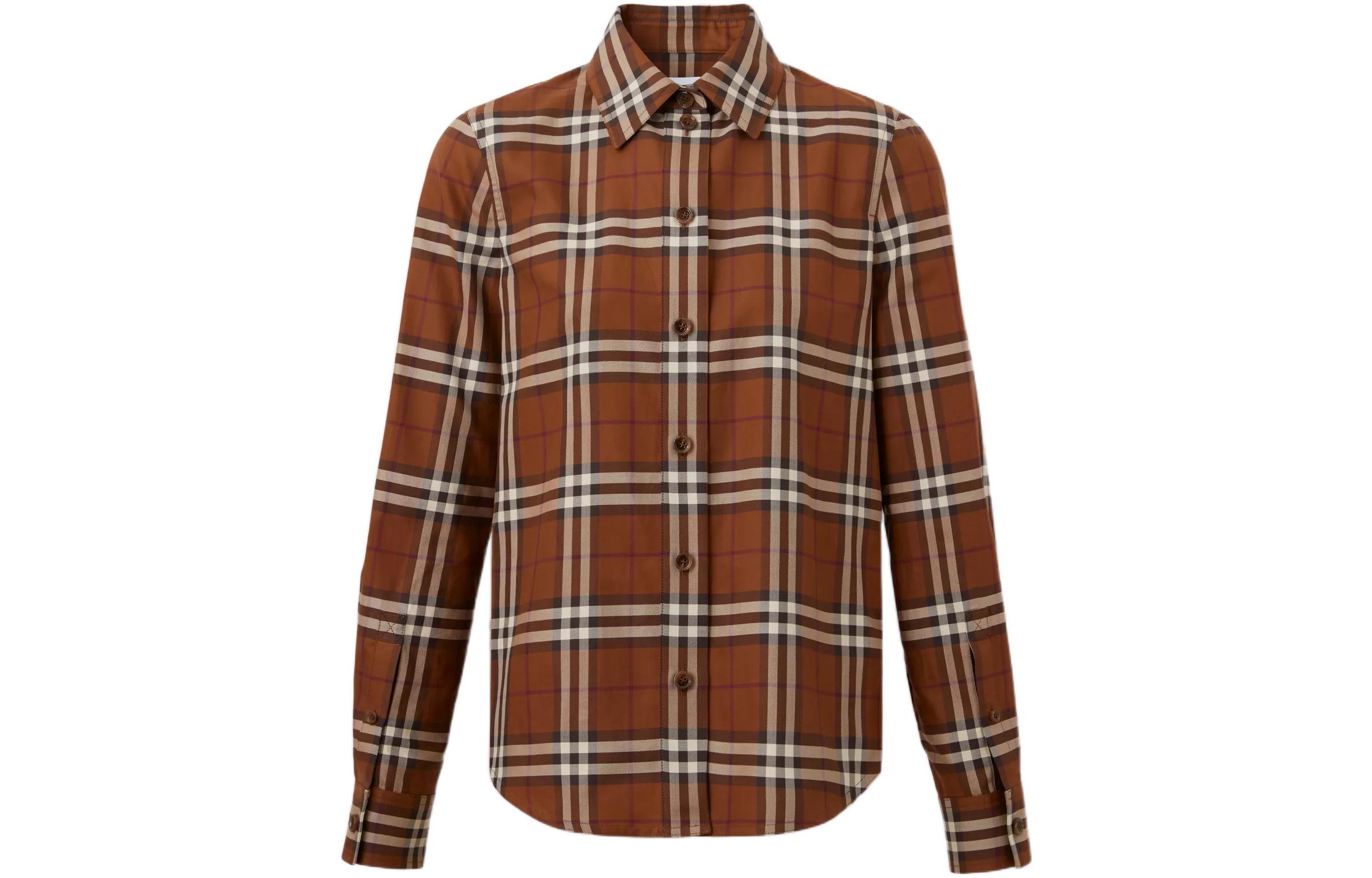 Женская рубашка Burberry FW22 (коричневая)