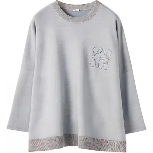 LOEWE Sweatshirts Women's Gray Crew Neck Moderate Regular
