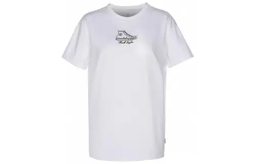 Converse T Shirts Women's White Crew Neck Moderate Straight Fit