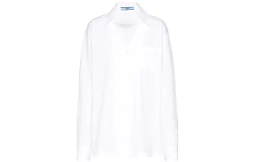 PRADA Shirts Women's White V Neck Moderate Shirt
