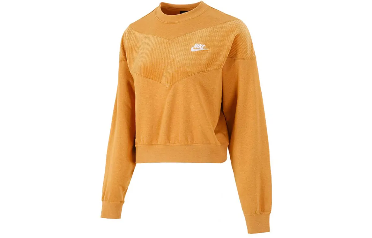 Nike Sweatshirts Women's Orange Crew Neck Moderate Straight Fit