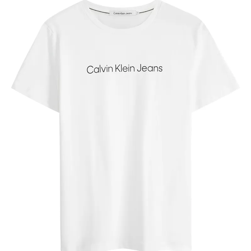 Calvin Klein T-Shirts Women's White Crew Neck Moderate Straight Fit