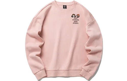 ANTA Sweatshirts Women's Pink Crew Neck Thickened Regular