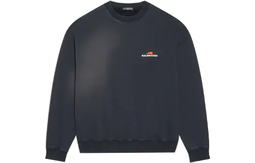 Balenciaga Sweatshirts Women's Black Crew Neck Moderate Regular