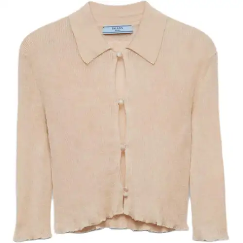 PRADA Cropped Knitted Cardigan