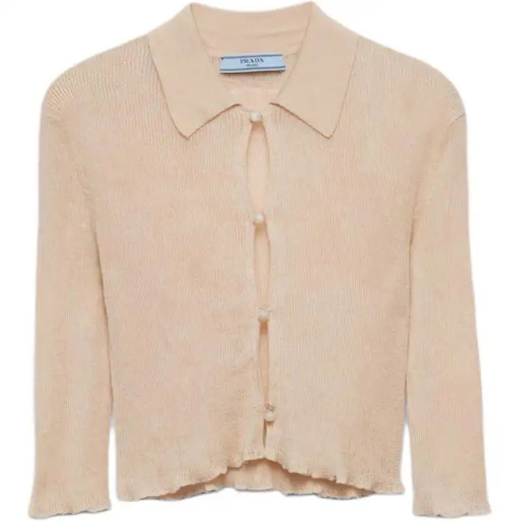 PRADA Cropped Knitted Cardigan