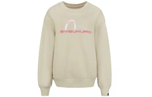 EVISU Sweatshirts Women's Khaki Crew Neck Moderate Regular