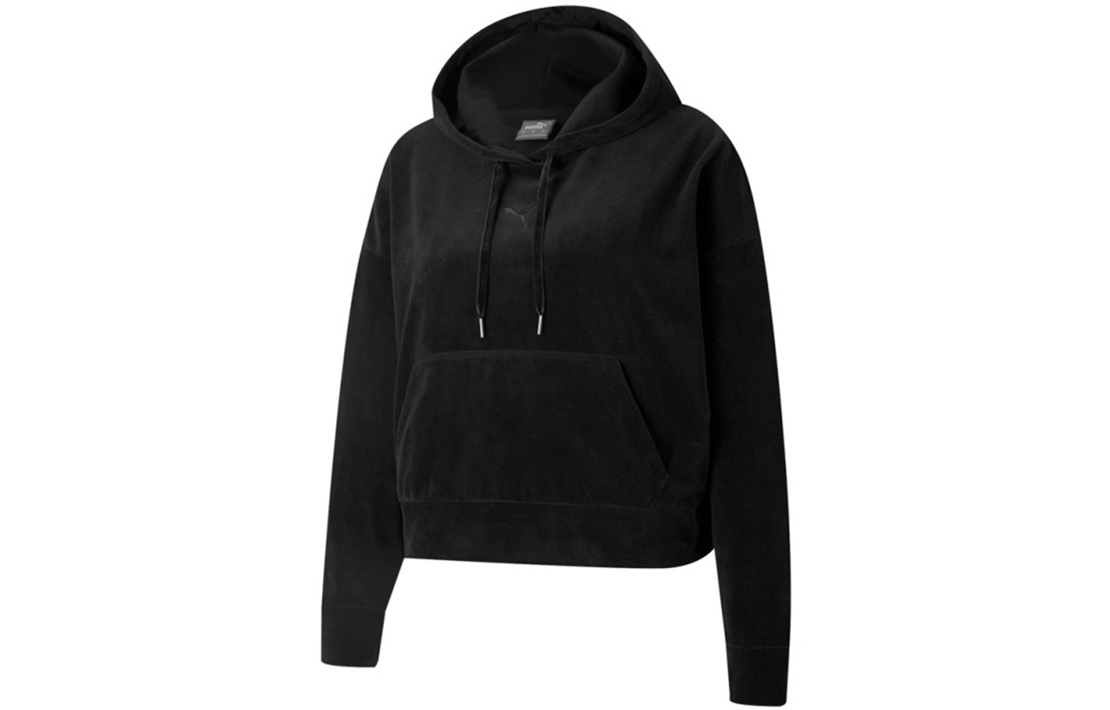 Женское худи PUMA Her Velour Hoodie (черное)
