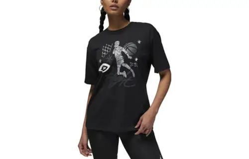 Jordan Drop Shoulder Sleeve T Shirt Women's Black