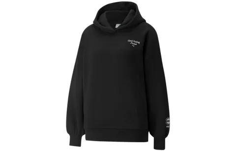 PUMA Sweatshirts Women's Black Hooded Moderate Regular