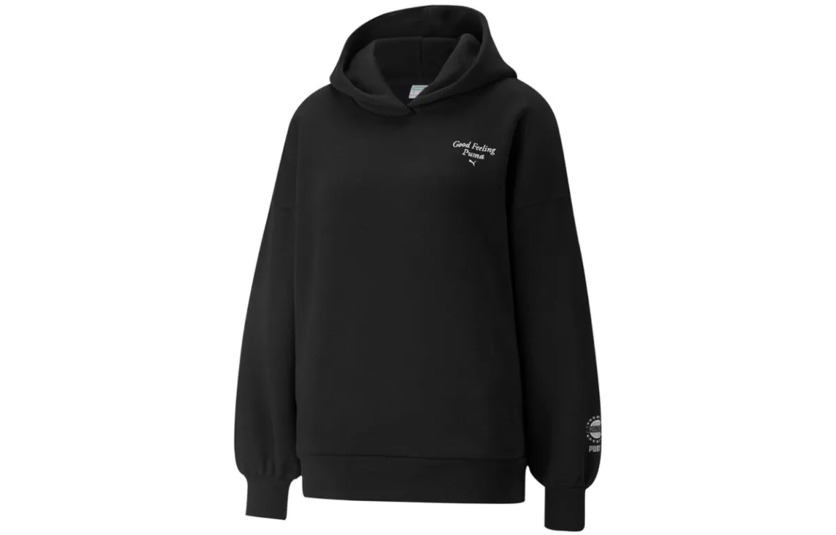 PUMA Sweatshirts Women's Black Hooded Moderate Regular