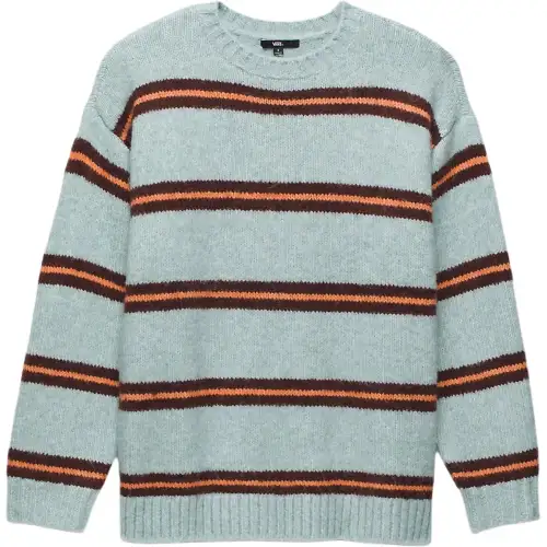 Vans Suzie Stripe Crew Sweater Knitwear Women's Dusty Gray
