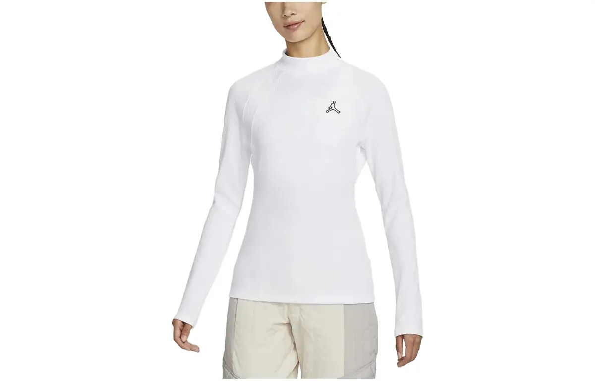 Jordan T-Shirts Women's White Crew Neck Moderate Straight Fit