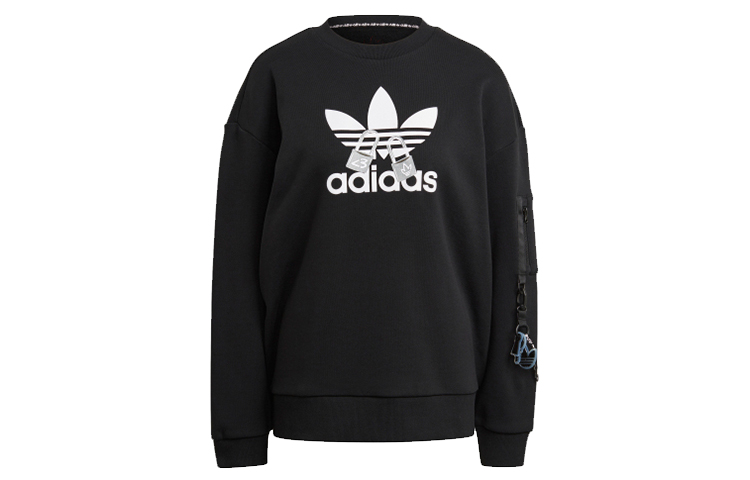 Женское худи adidas originals Vday Crew (черное) — фото 1