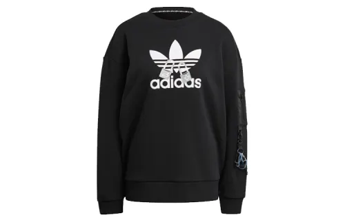 Adidas Originals Sweatshirts Women's Black Crew Neck Moderate Regular