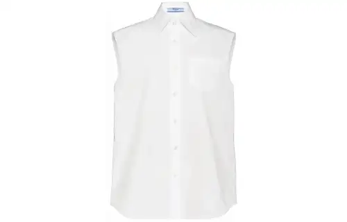 PRADA Shirts Women's White Pointed Collar Moderate Other
