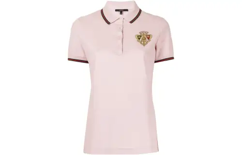 GUCCI Polo Shirts Women's Pink Polo Collar Moderate Straight Fit