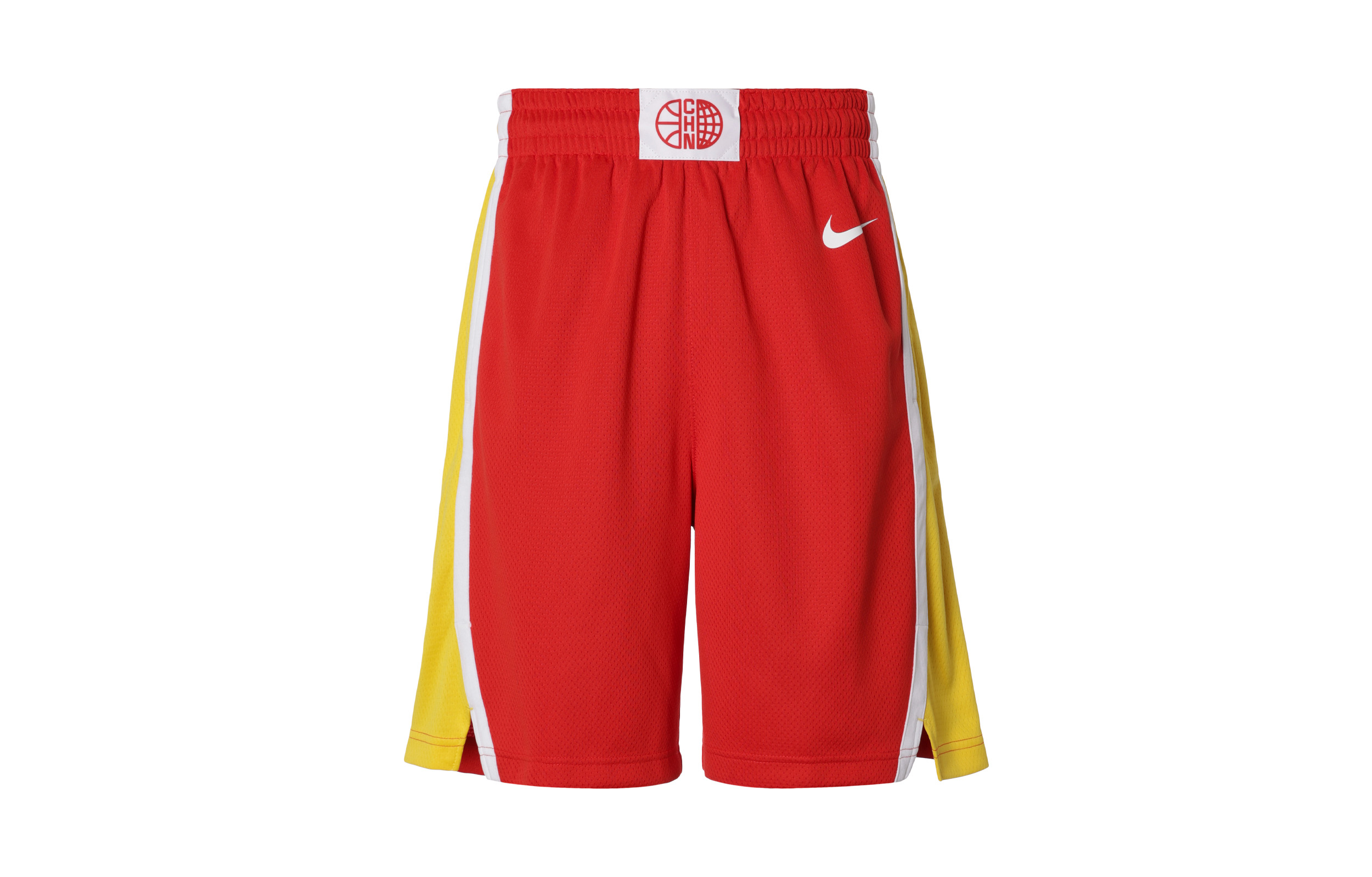 Nike Chinese team away special edition quick-drying, comfortable, lightweight and breathable basketball pants for men, comet red/travel yellow