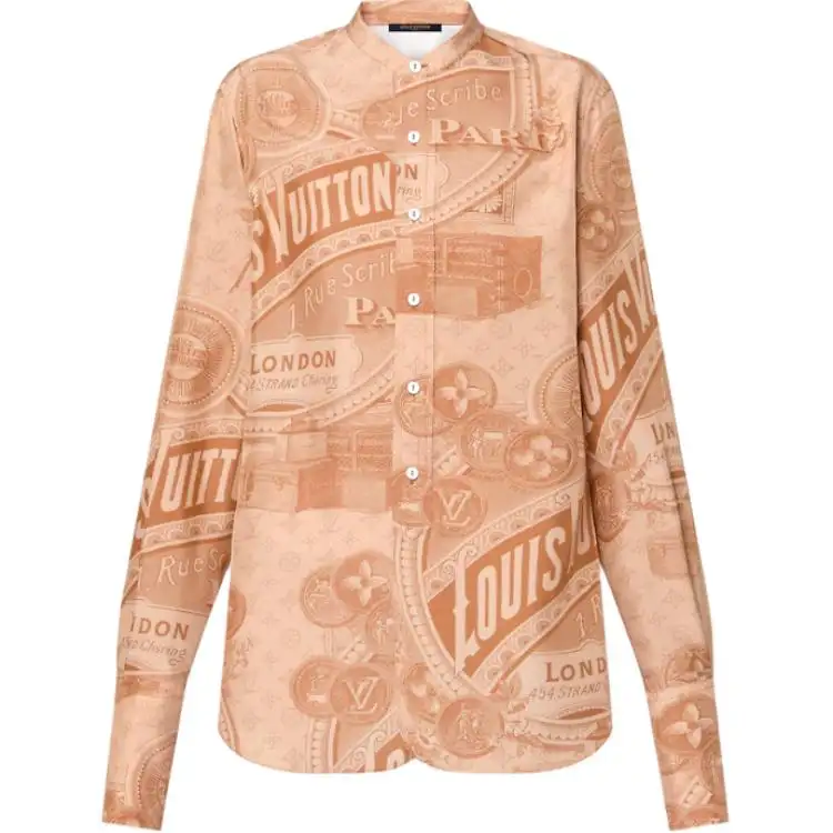 LOUIS VUITTON Vintage Print Silk Shirt