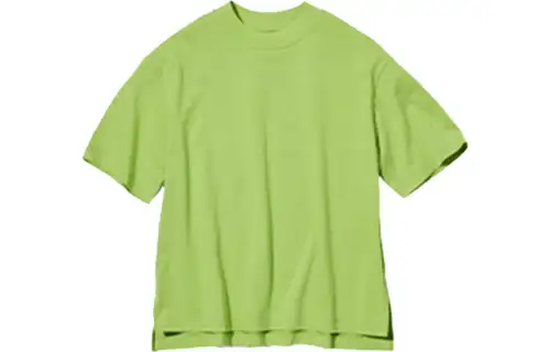 UNIQLO T Shirts Women's Green Crew Neck Moderate Straight Fit