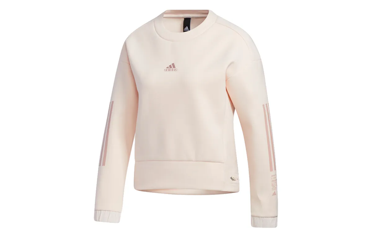 Adidas Sweatshirts Women's Pink Crew Neck Moderate Regular
