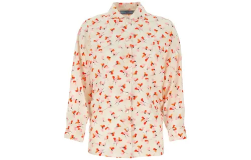 PRADA Shirts Women's Ecru Lapel Moderate Other