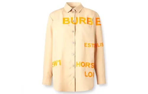 Burberry Shirts Women's Light Orange Crew Neck Moderate Other