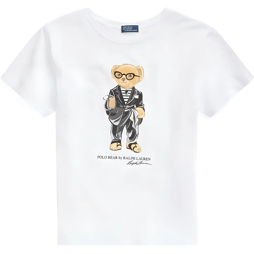 Polo Ralph Lauren Polo Bear Drop Shoulder Sleeve T-Shirt Women's White