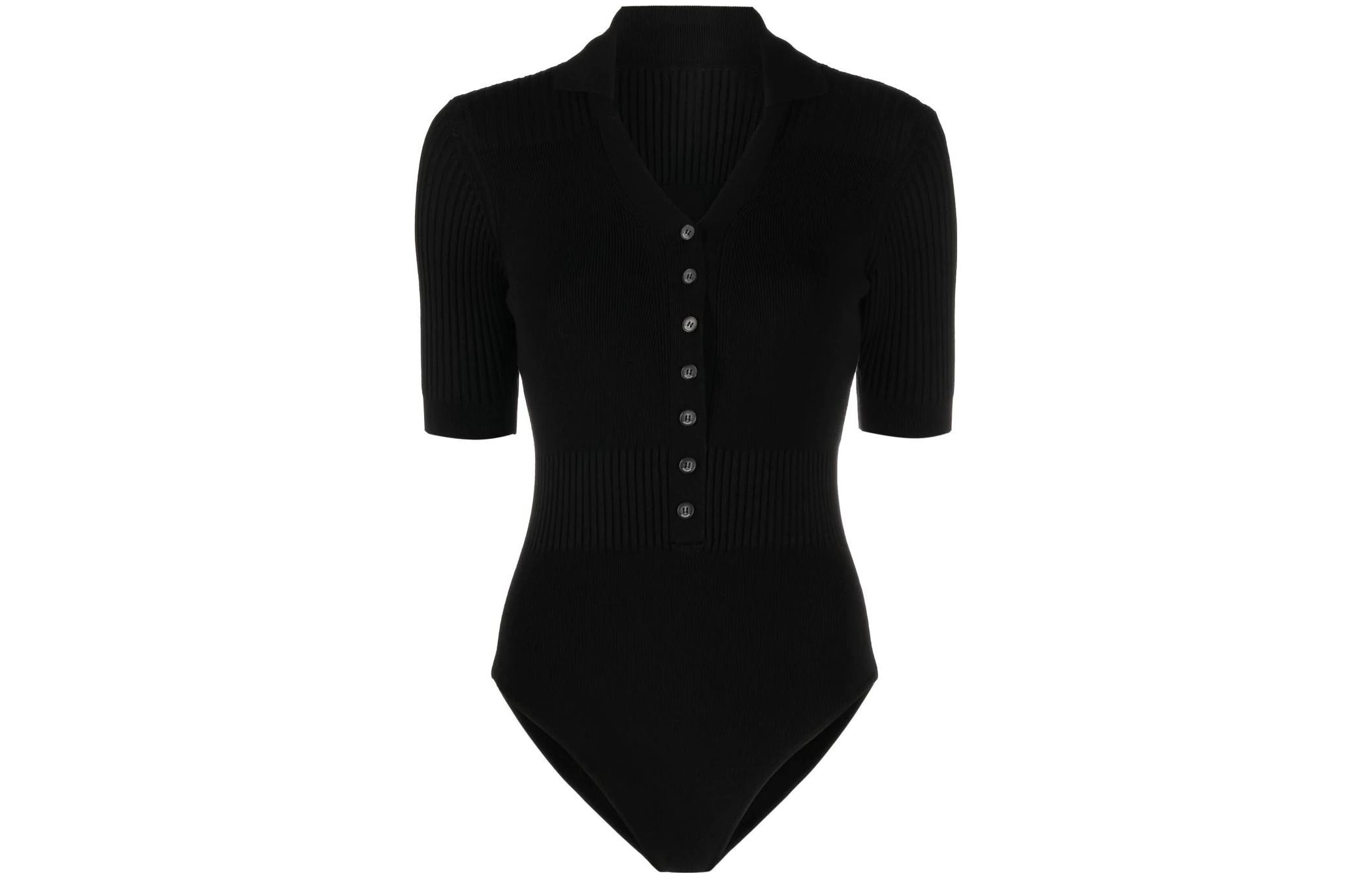 Jacquemus V Neck Buttoned Knitted Bodysuit