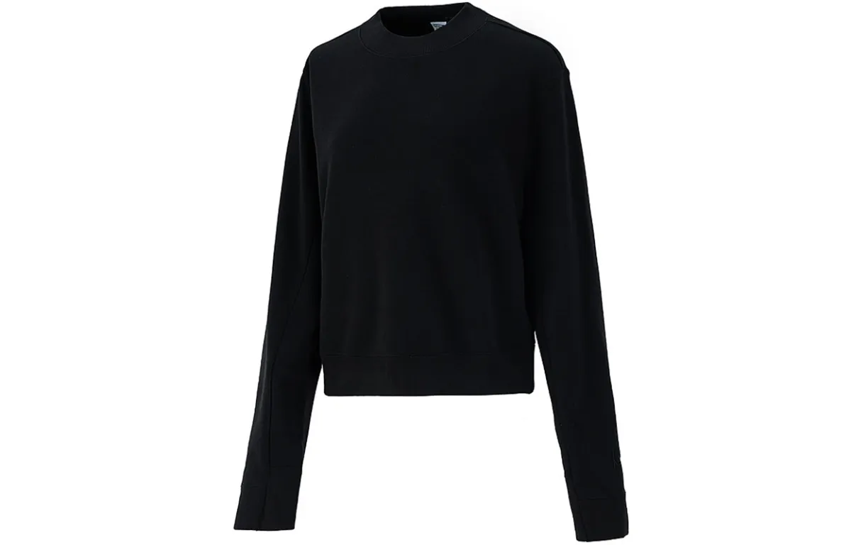 PUMA Sweatshirts Women's Black Crew Neck Moderate Regular