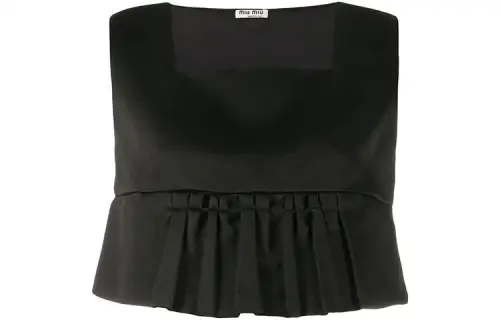 MIU MIU Camisoles Women's Black Square Collar Moderate Straight Fit