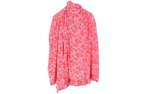 Balenciaga Shirts Women's Pink Stand Collar Moderate Shirt