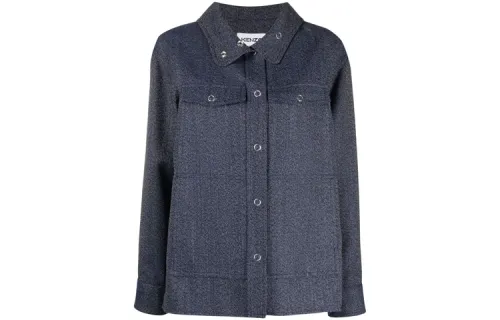 KENZO Shirts Women's Gray Lapel Moderate Shirt