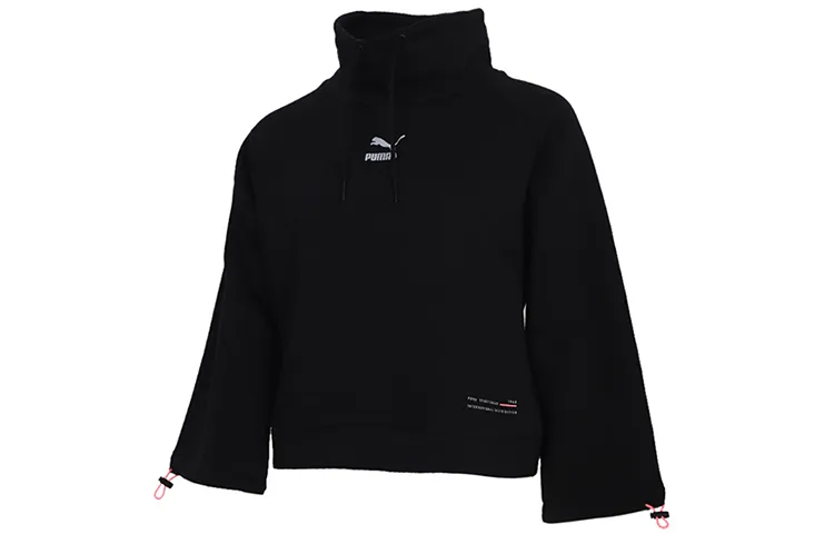 PUMA Sweatshirts Women's Black Stand Collar Moderate Regular