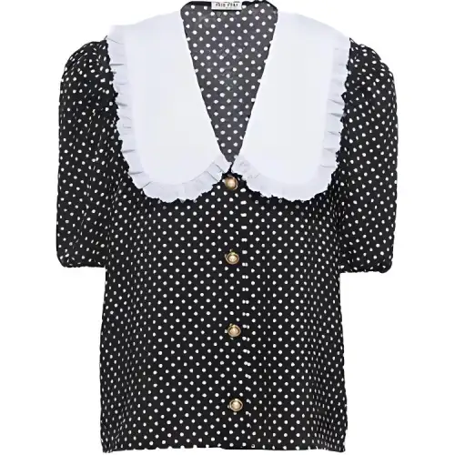 MIU MIU Shirts Women's Black Double Collar Moderate Shirt