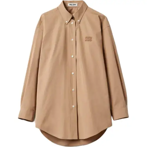 Miu Miu logo-appliqué poplin shirt