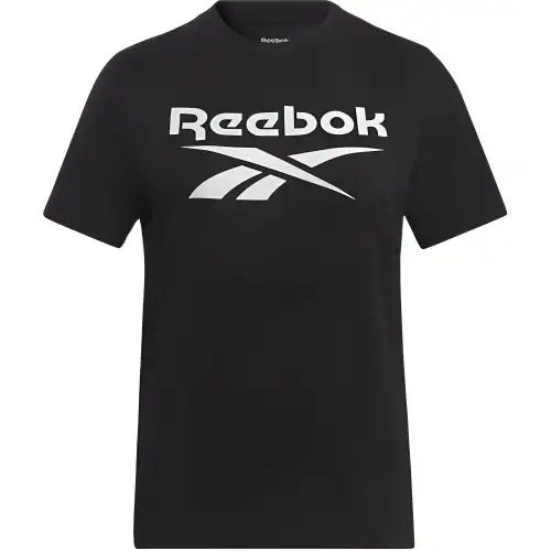 Reebok T Shirts Women's Black Crew Neck Moderate Straight Fit