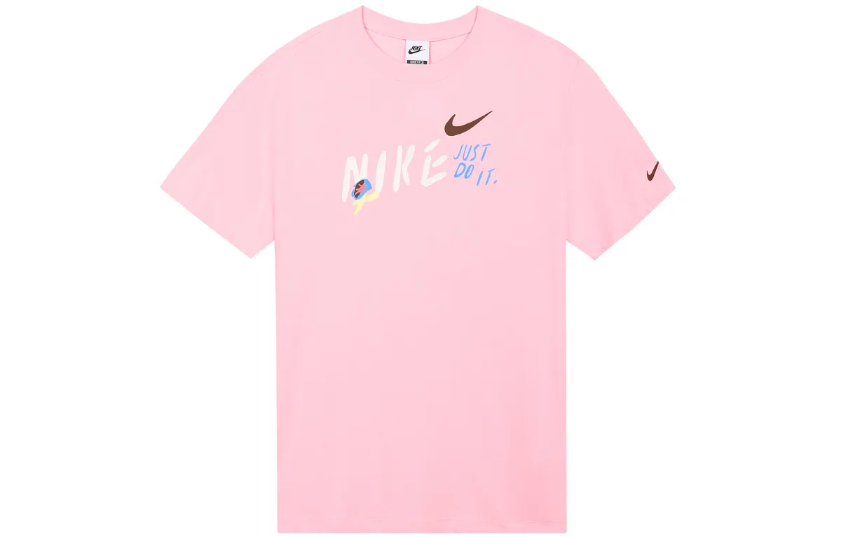 Nike Sportswear Drop Shoulder Sleeve T Shirt Women's Medium Soft Pink