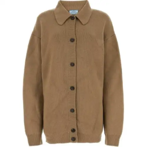 PRADA Biscuit Cashmere Cardigan