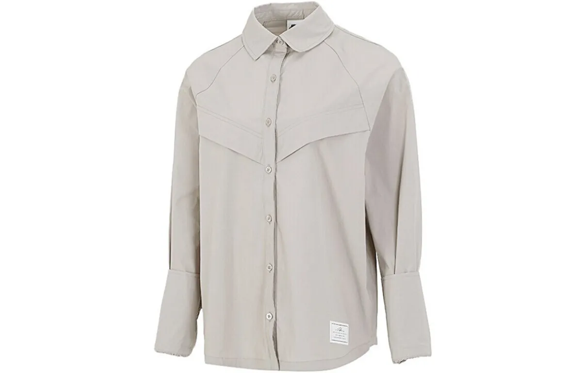 Nike Shirts Women's Gray Lapel Moderate Shirt
