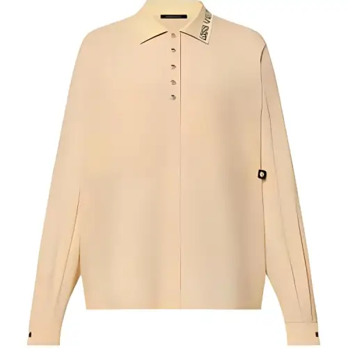 LOUIS VUITTON 1AFSCU Ribbed Collar Blouse