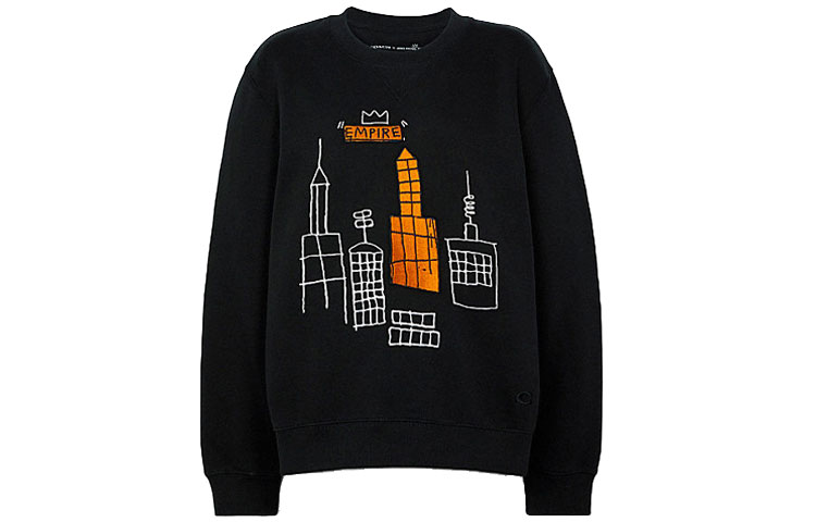 COACH Coach x Jean-Michel Basquiat/Jean-Michel Basquiat Joint Crew Collar Sweatshirt Women's Black